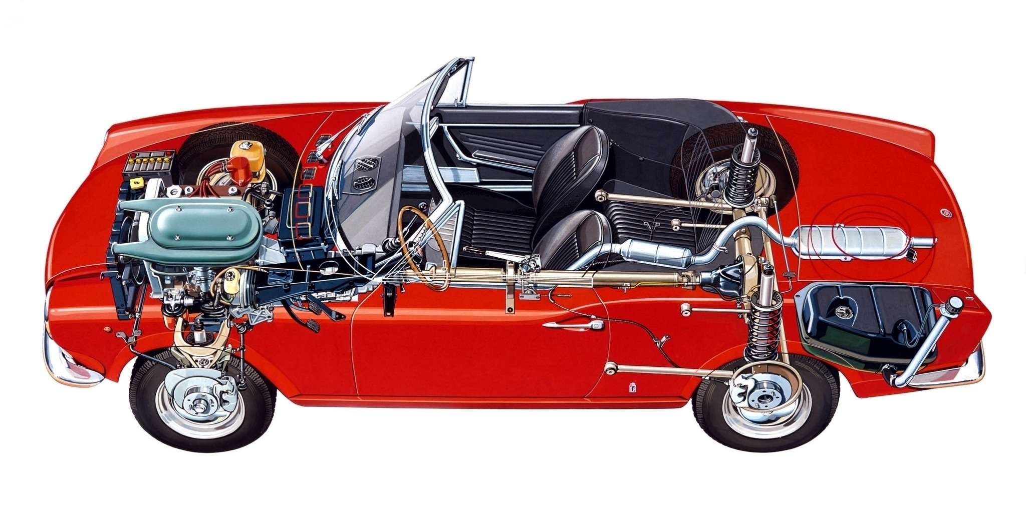 Компоновка Fiat 124 Sport Spider