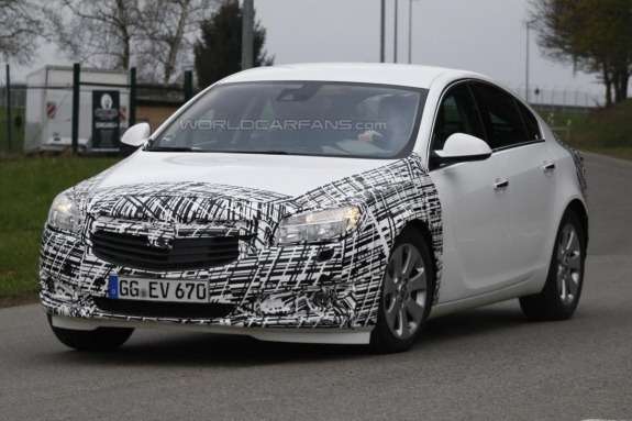 Facelifted Opel Insignia test prototype side-front view