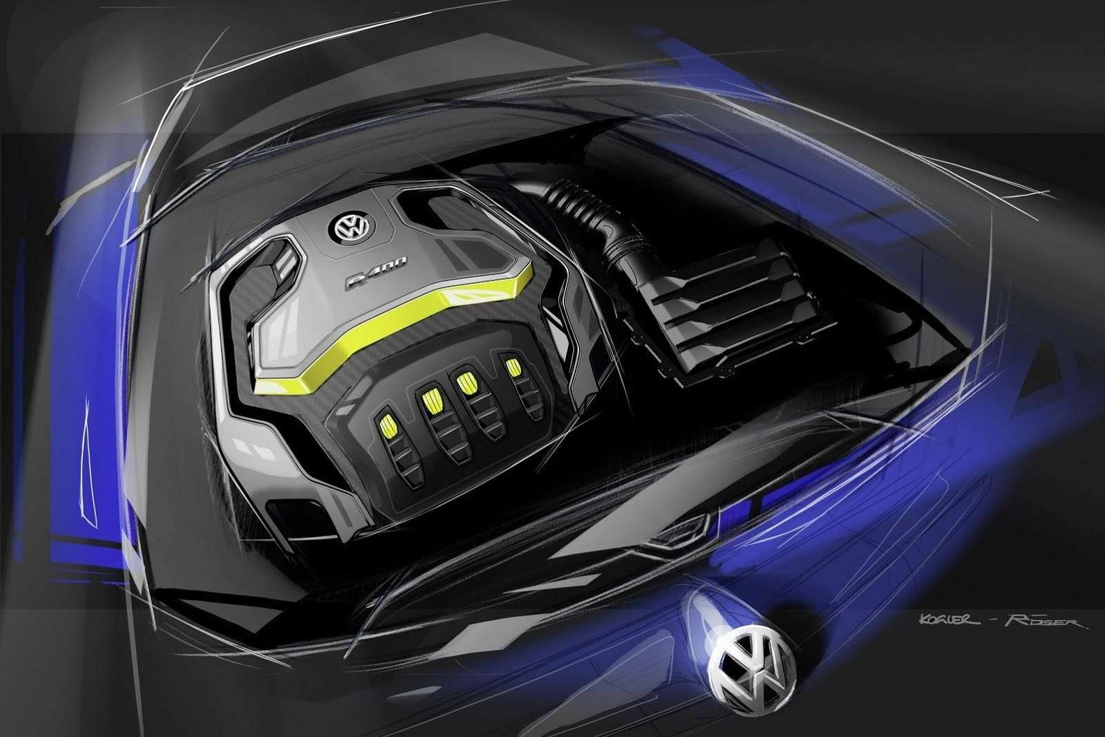 Скетч концепта Volkswagen Golf R 400 Concept