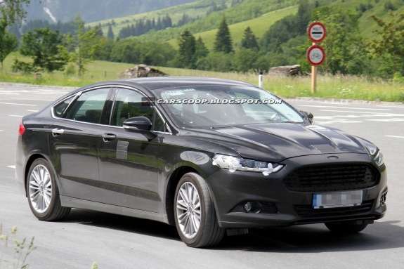 New European Ford Mondeo test prototype side-front view