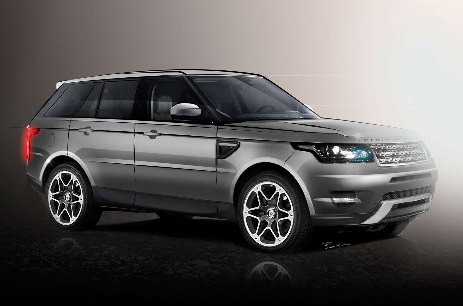 New Range Rover Sport rendering by Autocar side-front view_no_copyright