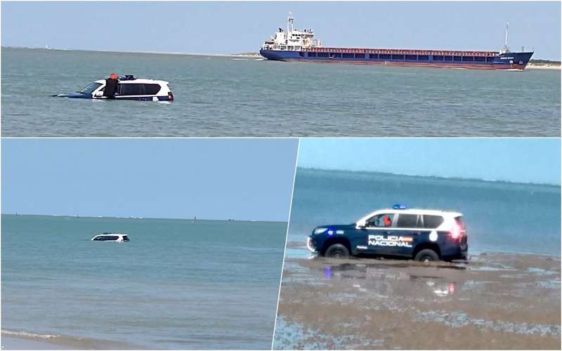 Полицейские утопили Land Cruiser Prado в море