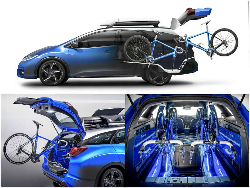 Оригинальное устройство для перевозки велосипедов предлагает фирма Honda — удобно, надежно, безопасно.