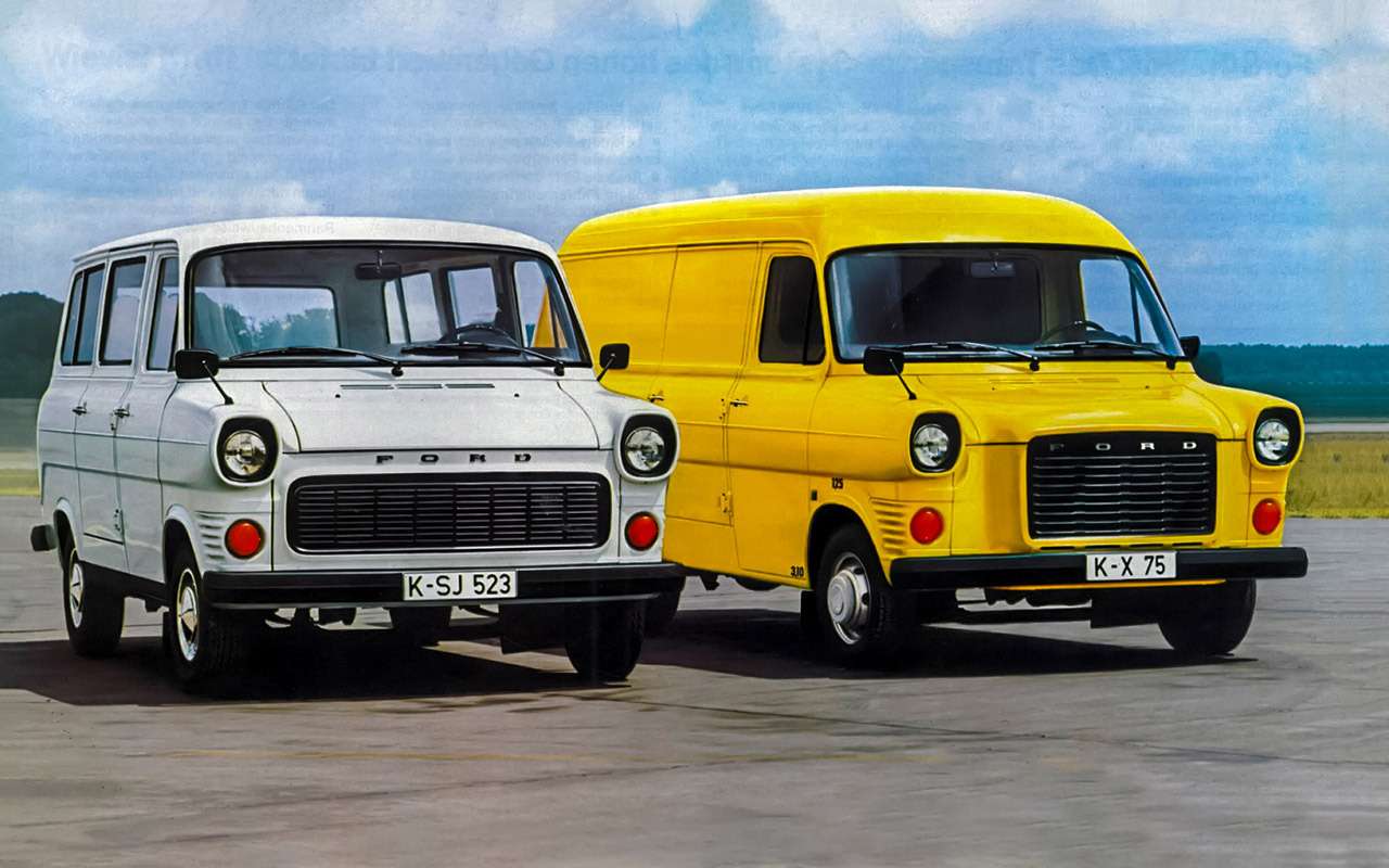 Ford Transit Mk1 (1965–1978 гг.). Двигатели бензиновые 1,5–1,7 л, 75–83 л.с., дизель 2,3 л, 70 л. с. Полная масса – до 3250 кг.