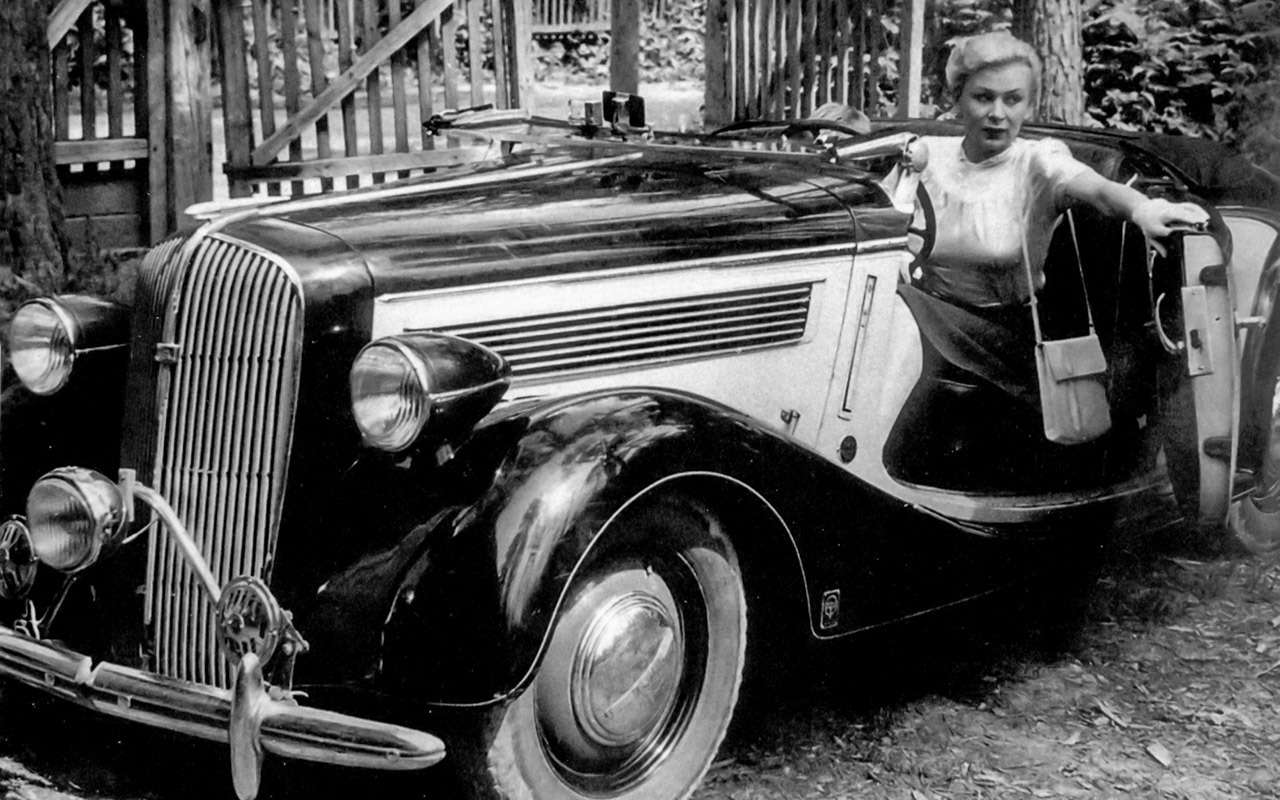 Звезда советского кино Валентина Серова в редком заказном родстере Opel Super 6 работы известного дрезденского ателье Glaser.