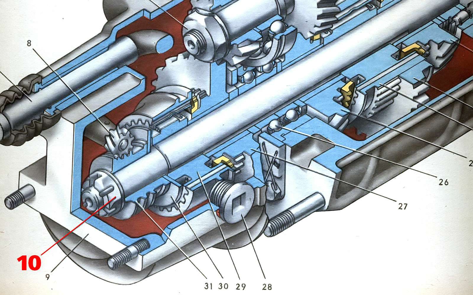 Схема коробки передач ЗАЗ-966