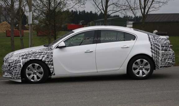 Facelifted Opel Insignia test prototype side view